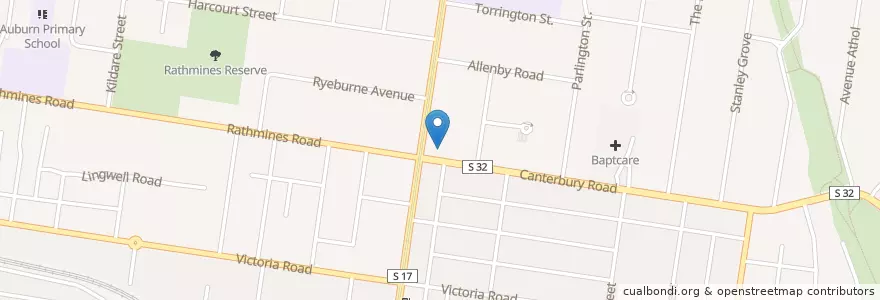 Mapa de ubicacion de St Mark's Anglican Church en Australie, Victoria, City Of Boroondara.