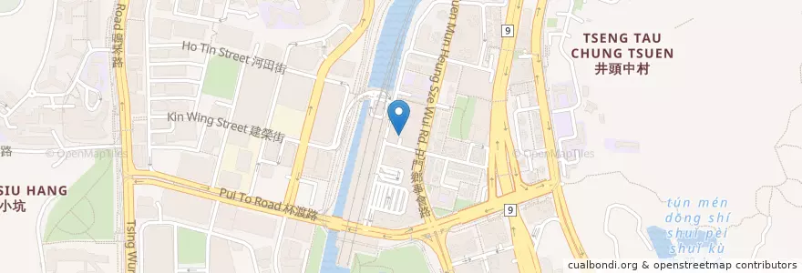 Mapa de ubicacion de V City en China, Hong Kong, Cantão, Novos Territórios, 屯門區 Tuen Mun District.
