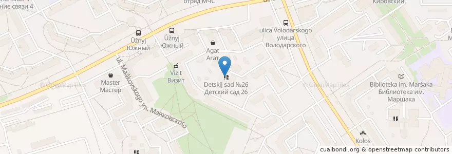 Mapa de ubicacion de Детский сад №26 en Russie, District Fédéral De La Volga, Oblast De Kirov, Городской Округ Кирово-Чепецк.