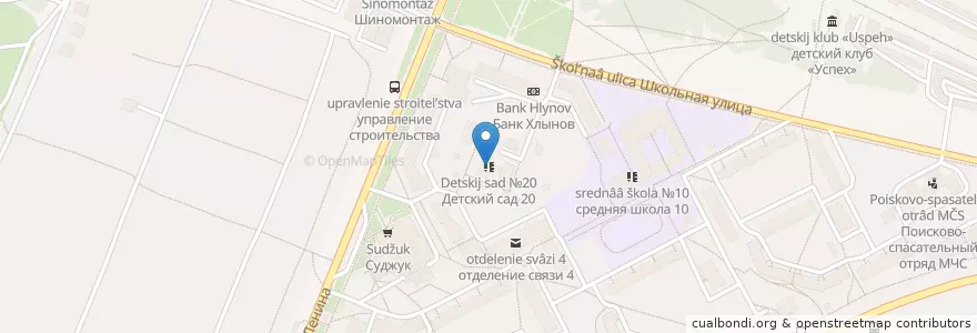 Mapa de ubicacion de Детский сад №20 en ロシア, 沿ヴォルガ連邦管区, キーロフ州, キロヴォ=チェペツク管区.