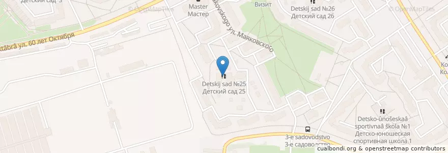 Mapa de ubicacion de Детский сад №25 en ロシア, 沿ヴォルガ連邦管区, キーロフ州, キロヴォ=チェペツク管区.
