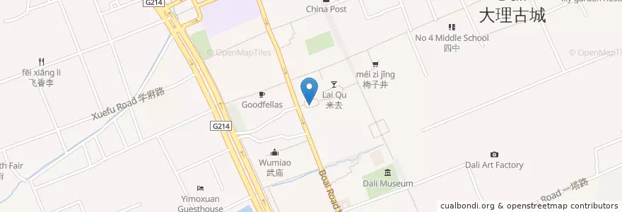 Mapa de ubicacion de Shanghai en Çin, Yünnan, 大理白族自治州, 大理市.
