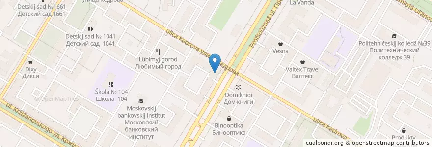 Mapa de ubicacion de Корчма "Тарас Бульба" en Rusland, Centraal Federaal District, Moskou, Юго-Западный Административный Округ, Академический Район.