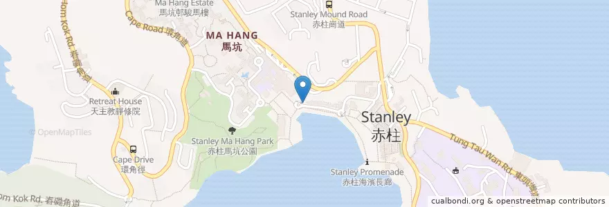 Mapa de ubicacion de 大王宮 Tai Wong Temple en الصين, غوانغدونغ, هونغ كونغ, جزيرة هونغ كونغ, الأقاليم الجديدة, 南區 Southern District.
