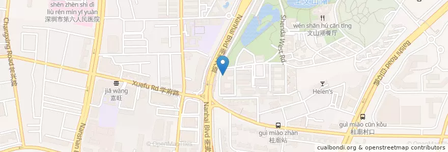 Mapa de ubicacion de 平安银行 en 中国, 广东省, 深圳市, 南山区, 粤海街道.