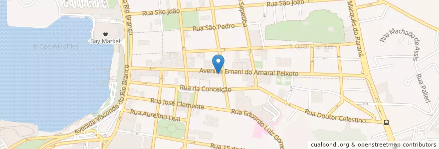 Mapa de ubicacion de Requinte Lanches en ブラジル, 南東部地域, リオ デ ジャネイロ, Região Geográfica Intermediária Do Rio De Janeiro, Região Metropolitana Do Rio De Janeiro, Região Geográfica Imediata Do Rio De Janeiro, Niterói.
