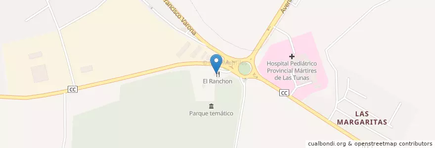 Mapa de ubicacion de El Ranchon en キューバ, Las Tunas, Las Tunas, Ciudad De Las Tunas.