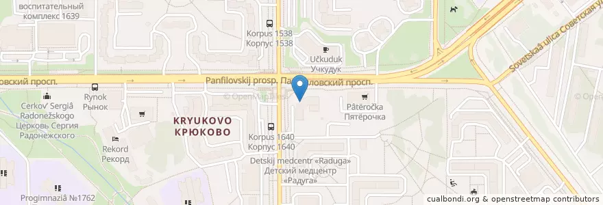 Mapa de ubicacion de Зеленоградский районный суд en Russia, Central Federal District, Moscow Oblast, Moscow, Zelenogradsky Administrative Okrug, Kryukovo District.