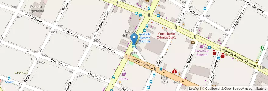 Mapa de ubicacion de 243 - Plazoleta Celedonio Flores en アルゼンチン, Ciudad Autónoma De Buenos Aires, ブエノスアイレス.