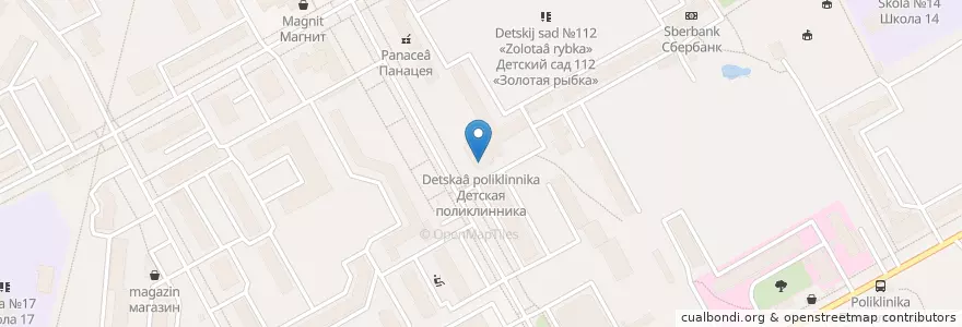 Mapa de ubicacion de Детская поликлинника en Russia, Northwestern Federal District, Vologda Oblast, Vologodsky District, Vologda.