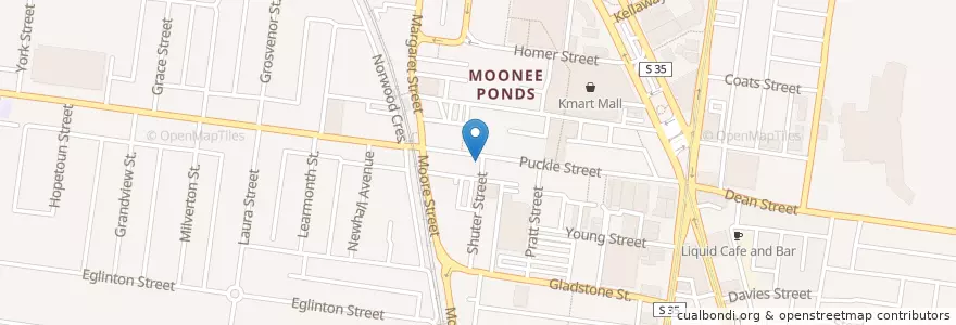 Mapa de ubicacion de Moonee Ponds Post Office en Australie, Victoria, City Of Moonee Valley.