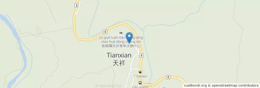 Mapa de ubicacion de 天祥天主堂 en تايوان, مقاطعة تايوان, هوالين, 秀林鄉.
