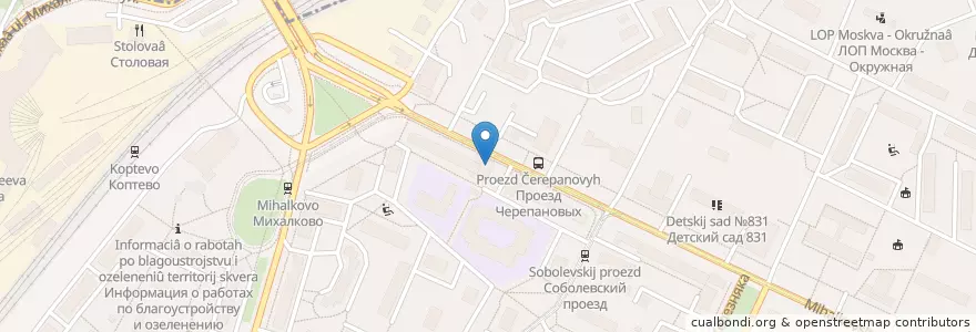 Mapa de ubicacion de Детская библиотека №40 en Rusland, Centraal Federaal District, Moskou, Северный Административный Округ, Район Коптево.