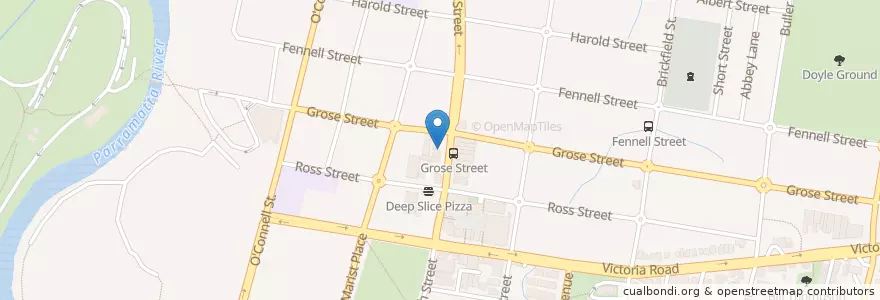 Mapa de ubicacion de Terrace Cafe Restaurant en Australien, Neusüdwales, Sydney, City Of Parramatta Council.