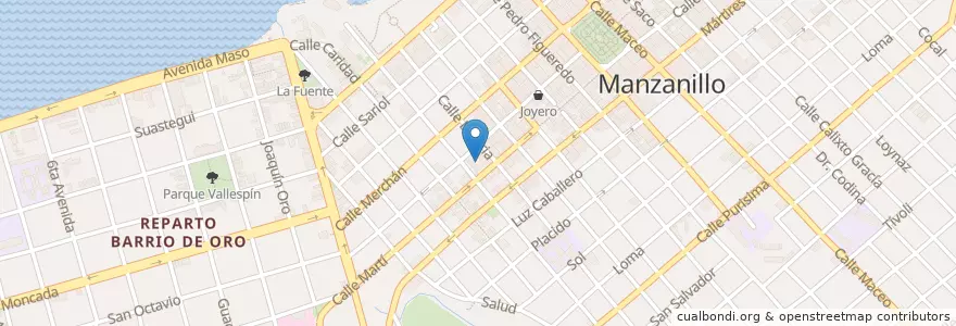 Mapa de ubicacion de Mercado La Plaza en キューバ, Granma, Manzanillo, Ciudad De Manzanillo.