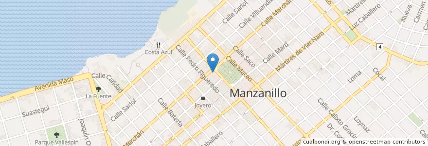 Mapa de ubicacion de Casa de La Cultura en Cuba, Granma, Manzanillo, Ciudad De Manzanillo.