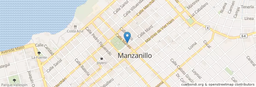 Mapa de ubicacion de Las Américas en Cuba, Granma, Manzanillo, Ciudad De Manzanillo.