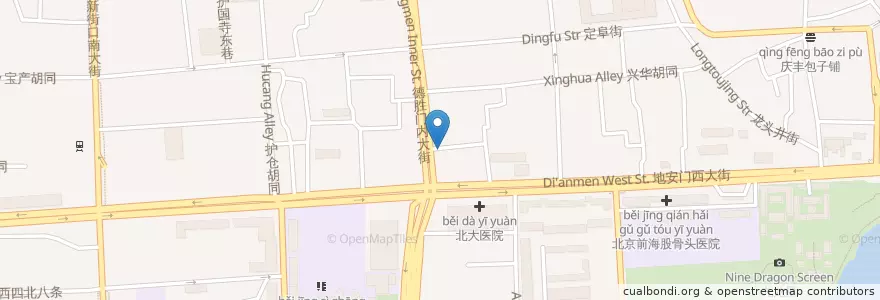 Mapa de ubicacion de 五福里西口 en چین, پکن, هبئی, 西城区.