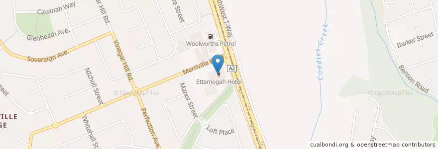 Mapa de ubicacion de Ettamogah Hotel en 오스트레일리아, New South Wales, The Hills Shire Council, 시드니.