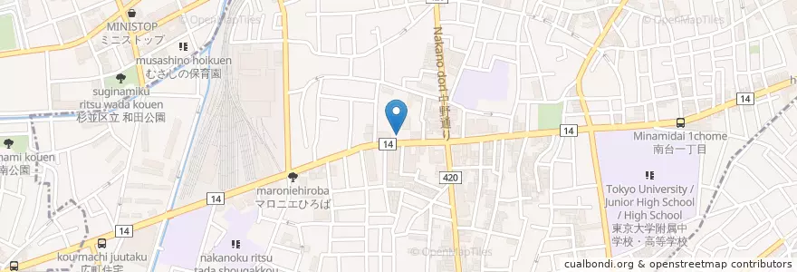 Mapa de ubicacion de タイムズ en 日本, 東京都, 中野区.