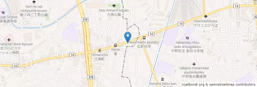 Mapa de ubicacion de キッチンなべ en Япония, Токио, Сугинами.