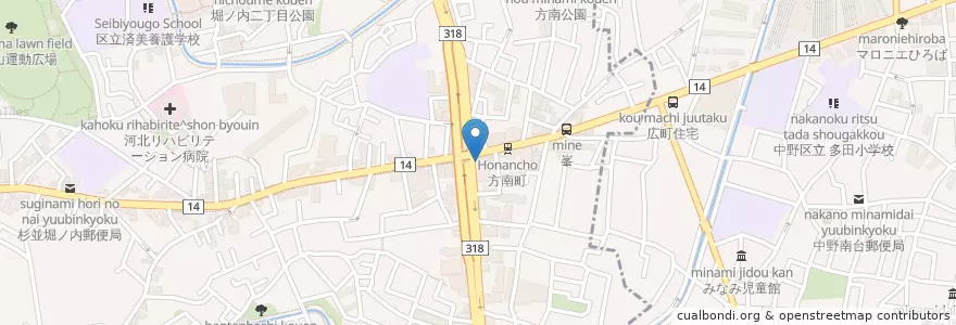 Mapa de ubicacion de 三菱東京UFJ銀行 en Giappone, Tokyo, 杉並区.