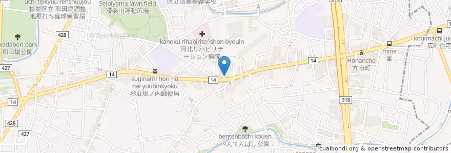 Mapa de ubicacion de ミドリ薬局 en Japão, Tóquio, 杉並区.
