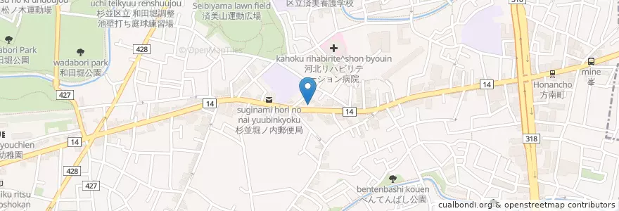 Mapa de ubicacion de タイムズ en Jepun, 東京都, 杉並区.
