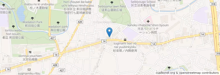 Mapa de ubicacion de オリジン弁当 en Jepun, 東京都, 杉並区.