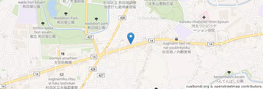 Mapa de ubicacion de らーめん中村 en Japão, Tóquio, 杉並区.