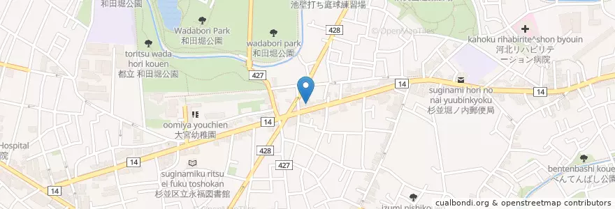 Mapa de ubicacion de 叙々苑 en ژاپن, 東京都, 杉並区.