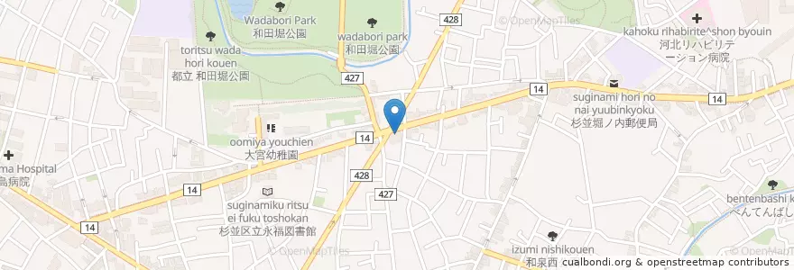 Mapa de ubicacion de びっくり寿司 en 日本, 東京都, 杉並区.