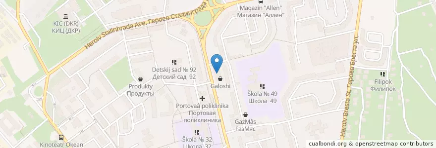 Mapa de ubicacion de Боцман en Russia, Distretto Federale Meridionale, Sebastopoli, Севастополь, Гагаринский Район, Гагаринский Округ.