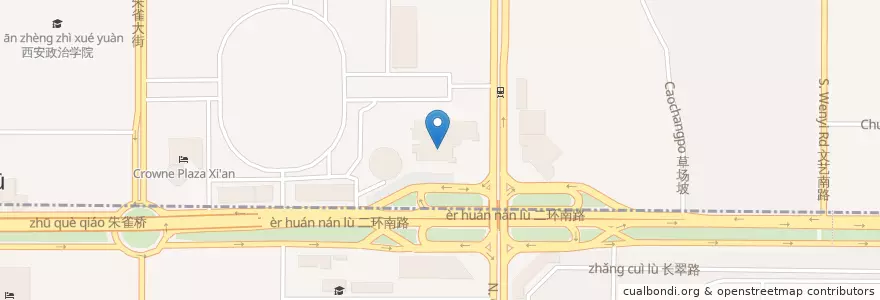 Mapa de ubicacion de 陕西省图书馆 en Cina, Shaanxi, 西安市.