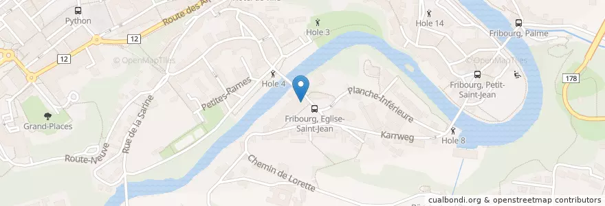 Mapa de ubicacion de Sauvage en Suisse, Fribourg, District De La Sarine, Fribourg.