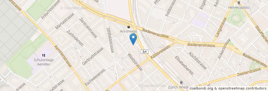 Mapa de ubicacion de Shanti Jay en Zwitserland, Zürich, Bezirk Zürich, Zürich.