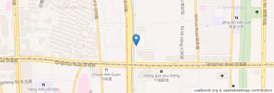 Mapa de ubicacion de 两岸咖啡 en 中国, 浙江省, 杭州市, 下城区.