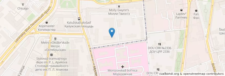 Mapa de ubicacion de Avis en روسيا, Центральный Федеральный Округ, Москва, Центральный Административный Округ, Район Якиманка.