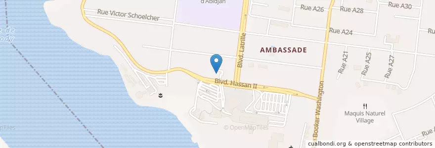 Mapa de ubicacion de Botschaft der Bundesrepublik Deutschland en Elfenbeinküste, Abidjan, Cocody.