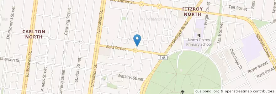 Mapa de ubicacion de North Fitzroy Arms en オーストラリア, ビクトリア, City Of Yarra.