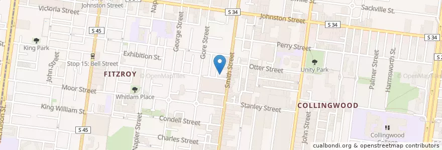 Mapa de ubicacion de Jimmy Grants en Avustralya, Victoria, City Of Yarra.