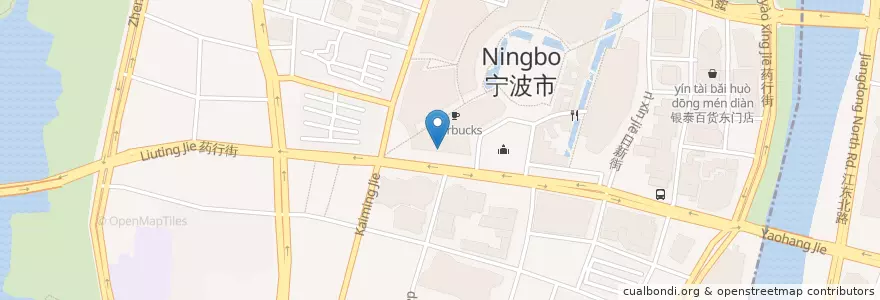 Mapa de ubicacion de Burger King en Cina, Zhejiang, Ningbo, Distretto Di Haishu.