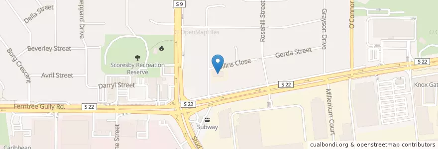 Mapa de ubicacion de CFA Scoresby en Australie, Victoria, City Of Knox.