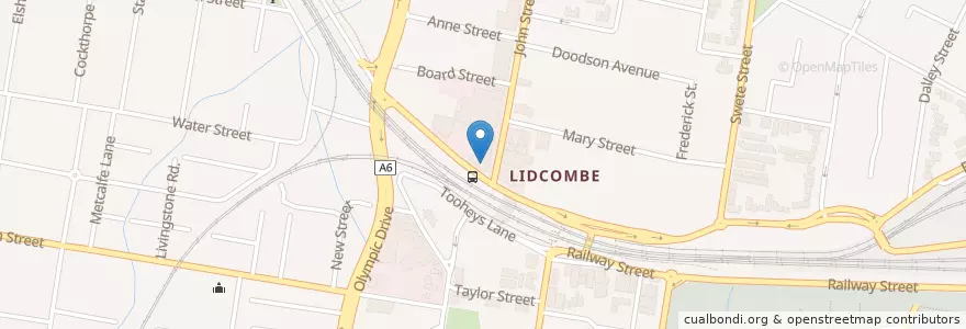 Mapa de ubicacion de Lidcombe Hotel en Australia, Nueva Gales Del Sur, Sydney, Cumberland City Council.