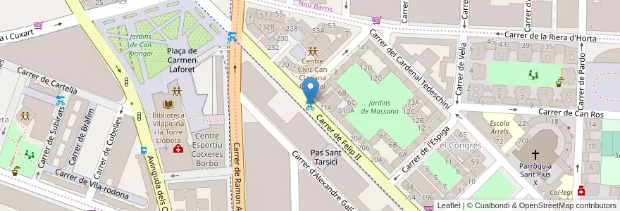 Mapa de ubicacion de 244 - Felip II 214 en Испания, Каталония, Барселона, Барселонес, Барселона.