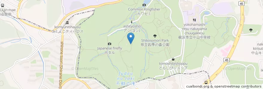 Mapa de ubicacion de 休憩所 en Jepun, 神奈川県, 横浜市, 緑区.