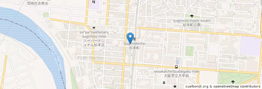 Mapa de ubicacion de らーめん en Japão, 大阪府, 住吉区.