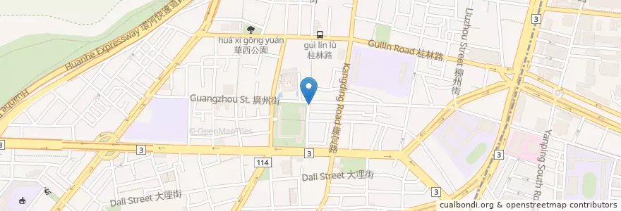 Mapa de ubicacion de 85度C en Taiwan, Nuova Taipei, Taipei, Distretto Di Wanhua.