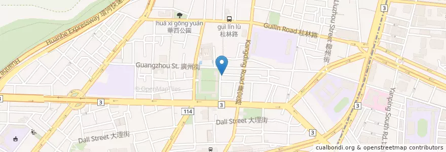 Mapa de ubicacion de 鯕魚米粉湯 en 臺灣, 新北市, 臺北市, 萬華區.