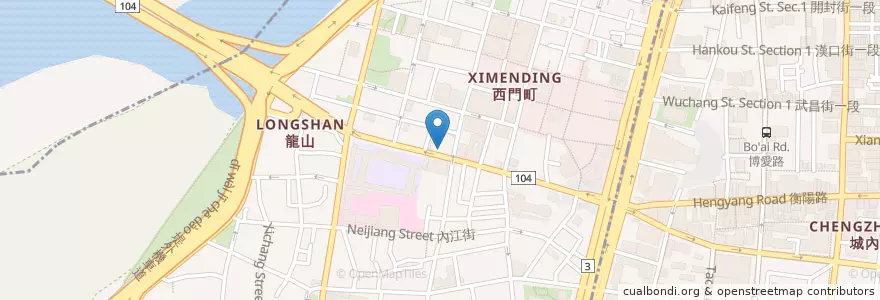 Mapa de ubicacion de 黃健勇皮膚科 en Тайвань, Новый Тайбэй, Тайбэй, 萬華區.